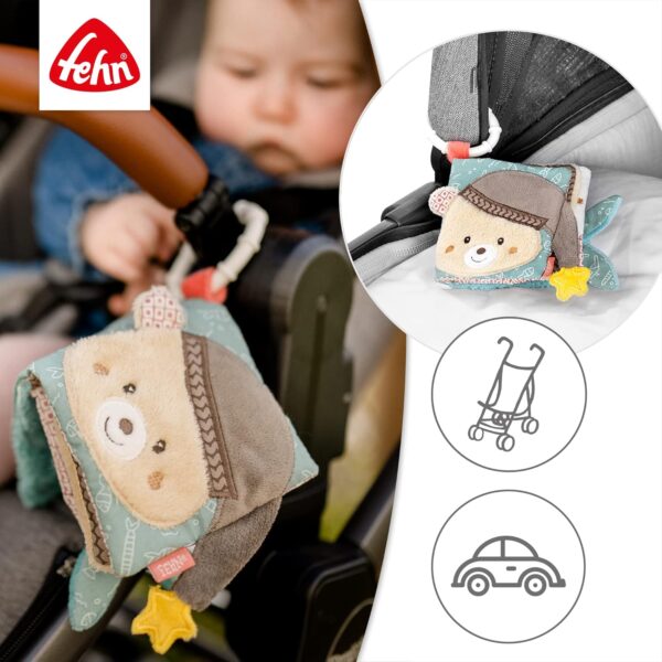 Fehn Libro blandito Bruno - libro táctil de tela con motivos de animales - libro juguete de tela para colgar en cochecitos y sillas de coche - libro crepitante para bebés y niños mayores de 0 meses - Image 5