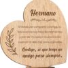 CONTRAXT Tarjeta regalo de madera para hermano. Regalo original, Postal de Felicitacion y agradecimiento.