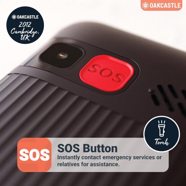 Oakcastle Teléfono móvil para Personas Mayores Dual Sim Basic | Todas Las Redes, 64 MB, batería de 5 días, Botones Grandes | Cámara, reproducción Multimedia y estación de Carga incluida F300 - Image 2