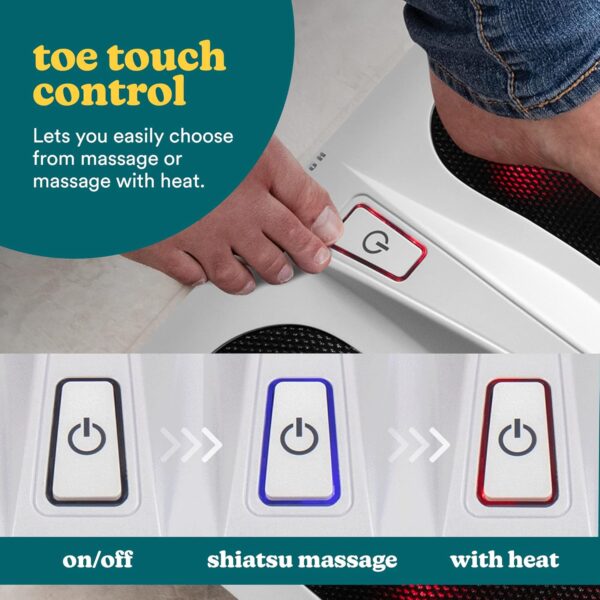 HoMedics Deluxe Shiatsu Masajeador Eléctrico para Pies con Calor – 6 Nodos Giratorios, 18 Cabezales de Masaje Plantar, Suaviza los Músculos - Image 5