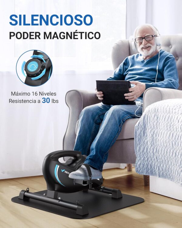 MERACH Pedaleador, Mini Bicicleta Estática con 2 Bandas de Resistencia, Pedales Estaticos Personas Mayores con Tapete Antideslizante, Dispositivo de Ejercicios para el Hogar y la Oficina - Image 3