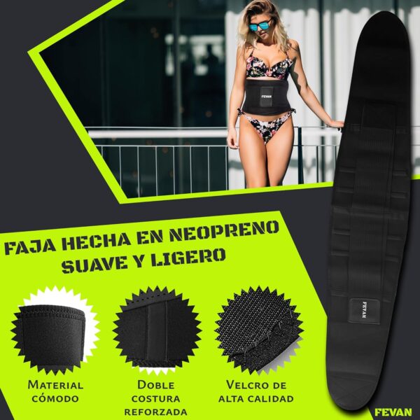 FEVAN Faja Lumbar Hombre y Mujer - Faja Abdominal Hombre y Mujer con Doble Ajuste de Velcro y Soportes Lumbares - Cinturon Lumbar para Aliviar Dolor de Espalda. - Image 5