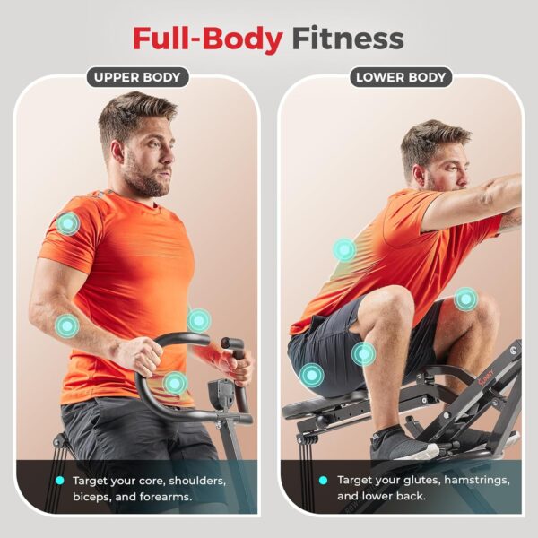 Sunny Health & Fitness Row-N-Ride Plus, máquina de Sentadillas asistidas de Alta Resistencia, Resistencia Ajustable y Asiento Acolchado Grueso - NO. 077PLUS - Image 2