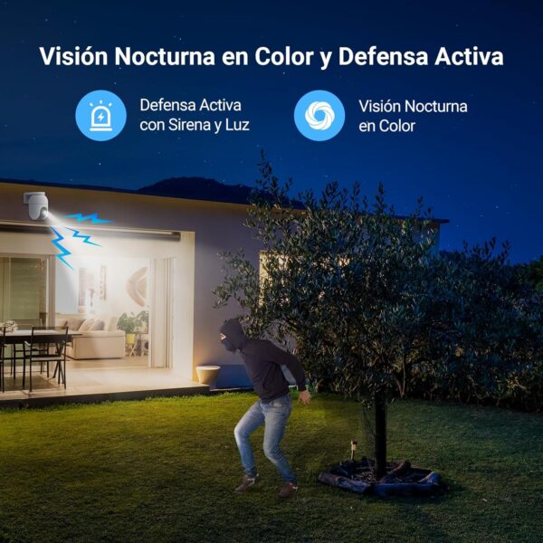 EZVIZ Cámara Vigilancia WiFi Exterior 360°,1080P Cámara IP de Seguridad,Visión Nocturna a Color,Detección IA de Personas,Seguimiento Zoom Auto,Audio Bidireccional,Sirena, Alexa/Google,C8c 2MP - Image 6