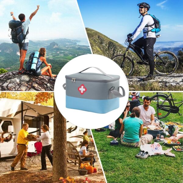 Bolsa para medicamentos, Bolsa Impermeable de Primeros Auxilios, Bolsa médica de Emergencia, Bolsa médica Impermeable con Correa para el Hombro, Portátil Impermeable Botiquín Médico Vacío - Image 7
