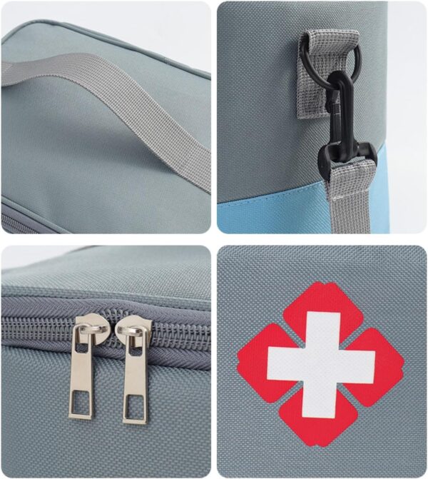 Bolsa para medicamentos, Bolsa Impermeable de Primeros Auxilios, Bolsa médica de Emergencia, Bolsa médica Impermeable con Correa para el Hombro, Portátil Impermeable Botiquín Médico Vacío - Image 3