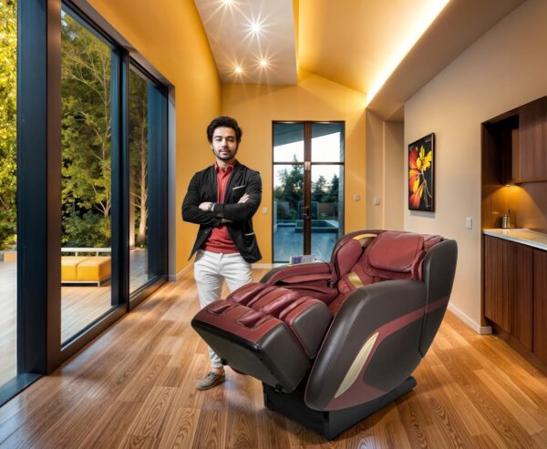 GLOBAL RELAX | KENSHO Sillón de Masaje I Burdeos | 7 Programas | Presoterapia I Reflexoterapia de Pies I Termoterapia I Gravedad Zero I Espacio Cero | Sonido Envolvente 3D | Bluetooth - Image 3