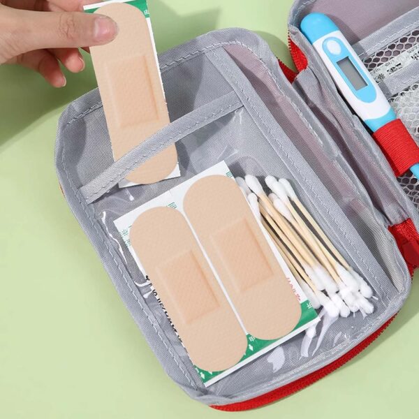 Disnace Bolsa Médica Vacía, Botiquín de Primeros Auxilios, Mini Botiquín de Medicina, Neceser Medicamentos Viaje, Mini Botiquín Médico Vacío, Kit De Primeros Auxilios De Viaje Portátil (Rojo) - Image 4