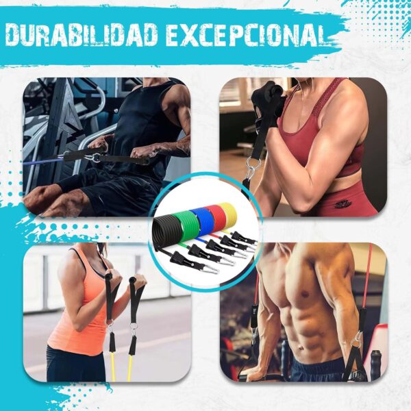 CAPTRONIC Gomas elasticas musculacion | Incluye Ejercitador de Mano y Manual con Fotos | Bandas elasticas musculacion Fabricadas en Látex | Bandas Elásticas Ideal para Deporte y Fitness en Casa, TRX - Image 7