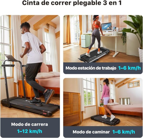 Mobvoi Home Treadmill SE Cinta de Correr Plegable 3 en 1 2.5 HP Compact Portable Under Desk Running Walking Machine con Control Remoto Pantalla LED para el hogar y la Oficina 120KG 12 KM/H - Image 3