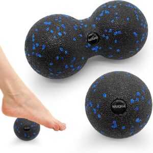 NIUQIGE Set de Bolas de Fascia – Bola Individual y Doble para Liberación de Puntos Gatillo, Entrenamiento de Fascia y Alivio del Dolor – Ideal para Relajación Muscular y Masaje de Pies y Espalda