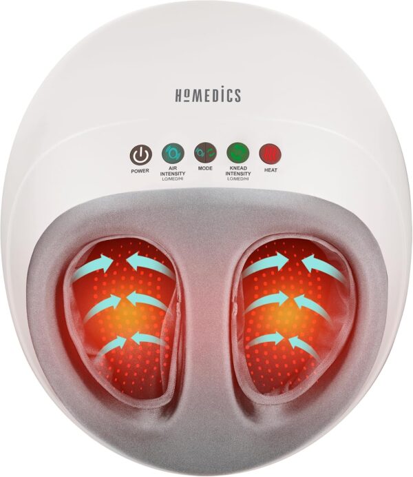HoMedics Shiatsu Air Pro Shiatsu Masajeador de Pies – Masajeador de Pies Eléctrico con Compresión de Aire, Calor Opcional y Masaje Shiatsu Profundo, Ideal como Regalo para Mujeres y Personas Mayores