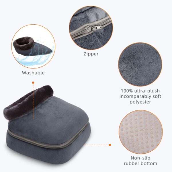 Snailax Shiatsu masajeador de pies eléctrico con calor, 2 en 1 masajeador eléctrico para pies espalda piernas, calentador de pies con masaje de amasado, regalos para la familia hombres mujeres - Image 6
