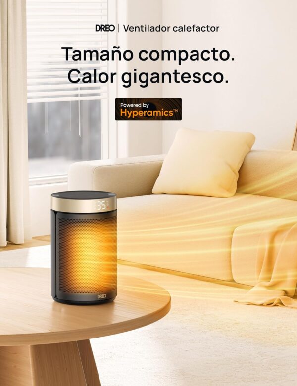 Calefactor Cerámico Dreo Para Interiores, Calefactor con Termostato Portátil, Temporizador de 12H, Modo Eco y Ventilador, Calentador Cerámico PTC de 1500W Rápido y Seguro para Oficina Dormitorio Casa - Image 2