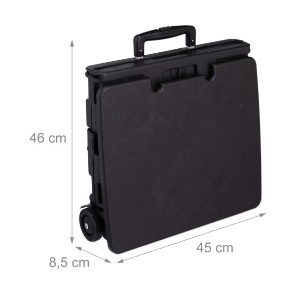 Relaxdays Carro de la Compra Plegable, Carrito de Transporte con Asa Telescópica y Tapa, hasta 35 kg, 99x45x38 cm, Negro - Image 5