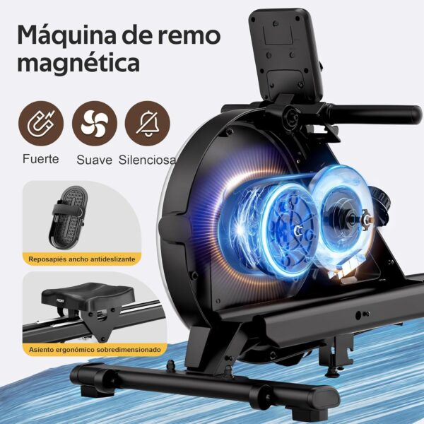 Máquina de Remo LABGREY Magnética Bluetooth para Casa, Compatible con App, Rieles de Aleación, Silenciosa y Estable, Soporta hasta 158 kg, Ideal para Entrenamiento Cardio en el Hogar - Image 5