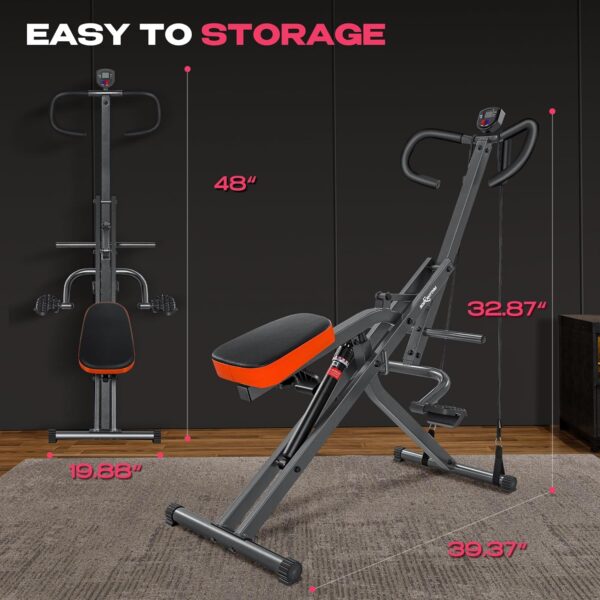 BODY RHYTHM Máquina de Sentadillas para Gimnasio en casa, Entrenamiento de Asistencia en Sentadillas, máquina de Remo para Entrenamiento de Cuerpo Completo, Capacidad de Carga de 220 Libras (Negro) - Image 6