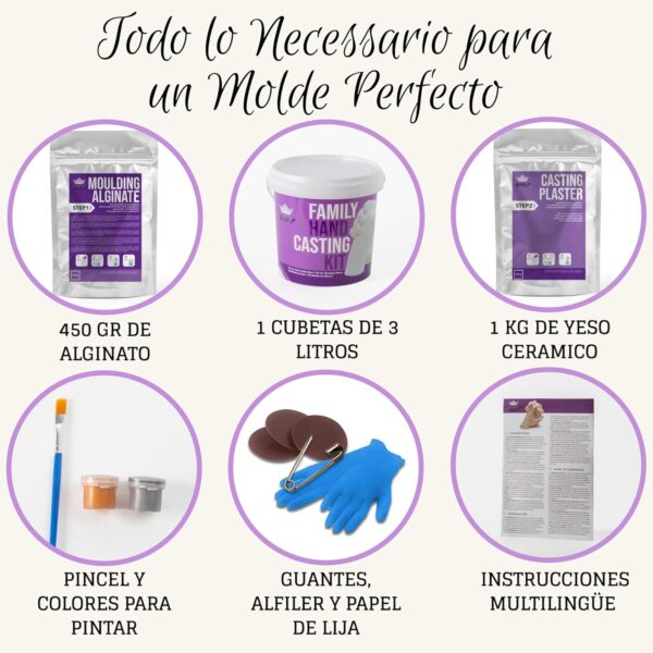 BWAY Moldes Manos Kit - Alginato para Moldes - Escultura Manos Pareja - Fácil de Usar y Excelente Nivel de Detalle - Instrucciones multilingües - Image 4
