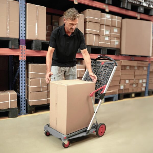 CLAX® El Innovador Carro de la Compra | Carrito | Carro de la Compra | Carro de almacenaje | con 2 Cajas Plegables - Image 6