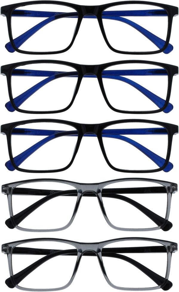 OPULIZE Ink Pack 5 Gafas De Lectura Grande Hombres Mujeres Bisagras Resorte RRRRR4