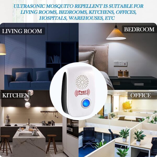 RUTIDA Repelente Ultrasónico de Plagas, 6 Pack Electrónico Repelente Mosquitos Control de Plagas, Repelente Ultrasónico Ratas para Anti Mosquitos, Moscas, Ratones, Cucarachas, Arañas, Roedores… - Image 5