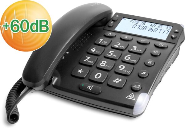 Doro Magna 4000 Teléfono Fijo con Cable para Personas Mayores con Teclas Espaciadas, Pantalla Grande y Sonido Amplificado (Negro) [Versión Española] - Image 3
