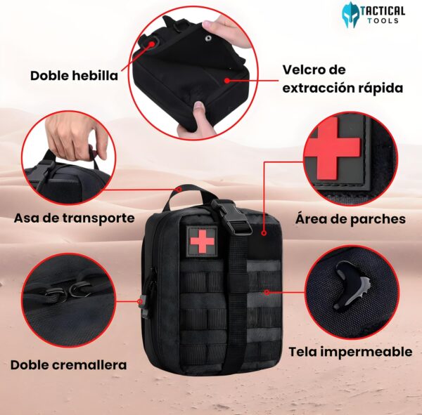 Botiquin Tactico Militar - Botiquin VACIO - Bolso Medico Ideal como Bolsa Tactica, Bolso Hombre tactico - Botiquin Coche - Bolsa botiquin para Construir tu IFAK tactico - Militar Accesorios. - Image 2