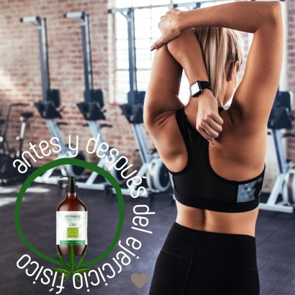 ALVINATUR - Aceite masaje CBD 250ml, Corporal, Masajes relajantes y musculares, Con aceites esenciales, Botella con dosificador - Image 3