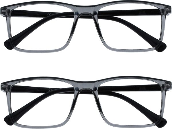 OPULIZE Pulize Ink Pack 2 Gafas de Lectura Grande Transparentee Ink Pack 2 Gafas De Lectura Grande Transparentee Gris Hombres Mujeres Bisagras Resorte Rr4-7 +1,50 Unisex adulto (Pack de 1)
