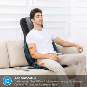 Snailax Asiento de Masaje Shiatsu con calor, Cojín de Masaje 4D con compresión/amasado/vibración, masajeador eléctrico de cuerpo completo para espalda cuello, regalos