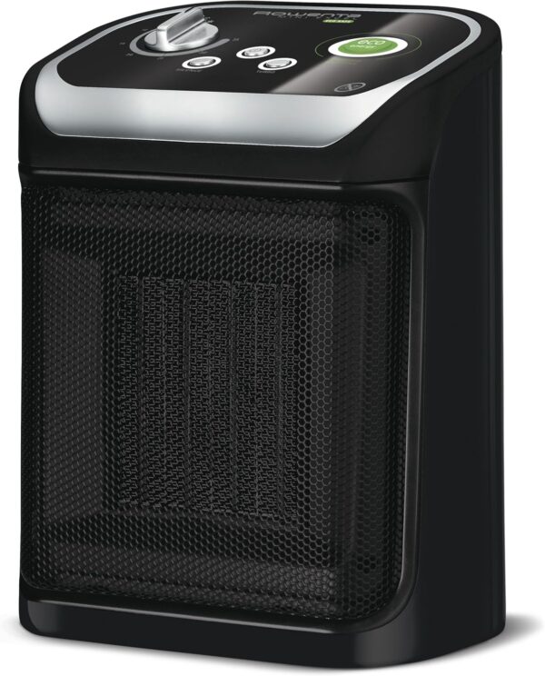 Rowenta Mini Excel Eco Safe - Calefactor bajo consumo cerámico de rápido calentamiento, potencia regulable de 1.000 W o 2.000 W, termostato, función Eco, calefactor silencioso solo 50 dBA, SO9266