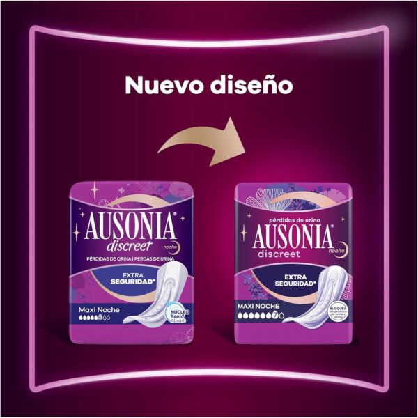 Ausonia Discreet Noche Ultra, 48 Compresas Incontinencia Mujer para Pérdidas de Orina, Extra Seguridad, Discreción Increíble - Image 6