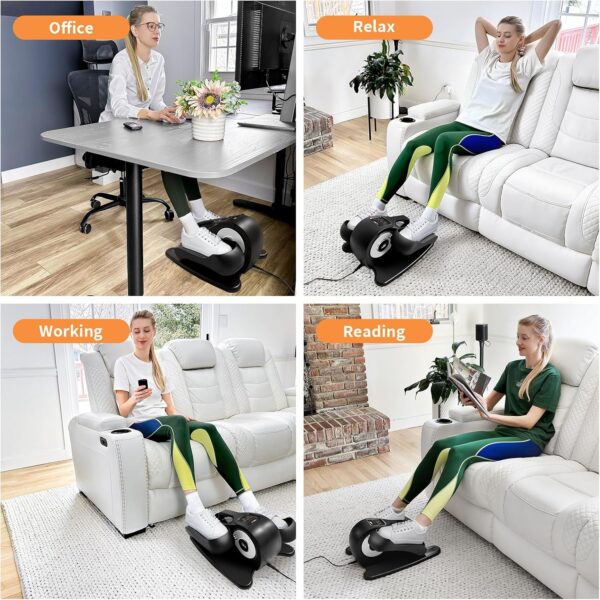 AOODIL Mini Eliptica, Máquina Elíptica Eléctrica de Velocidades Ajustables, Pedales Estaticos Personas Mayores, Pedaleador Electrico Portátil, Entrenador Elíptico para Mayores y Adultos - Image 6