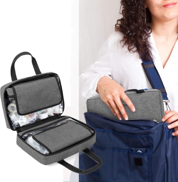 Trunab Botiquin de Primeros Auxilios Coche Gris, Vacío, SÓLO Bolsa Bolsa de Farmacia, Caja Botiquín Casa Profesional para Kit de Emergencia, Ideal para Hogar, Camping, Viajes y Senderismo - Image 5