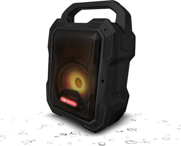 Motorola Sound ROKR 800 - Altavoz Bluetooth - Batería de 20 horas de duración - Radio FM - LED de colores - Puertos DC, USB, AUX y MIC - Tecnología inalámbrica verdadera - Negro - Image 15