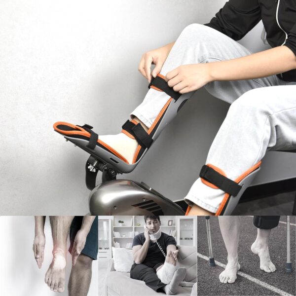 HNLIY Soporte para piernas para ejercitador de Pedal motorizado y Mini Bicicleta estática eléctrica, férula Suave Universal y Pedales, 1 par Cada uno, Gris - Image 7