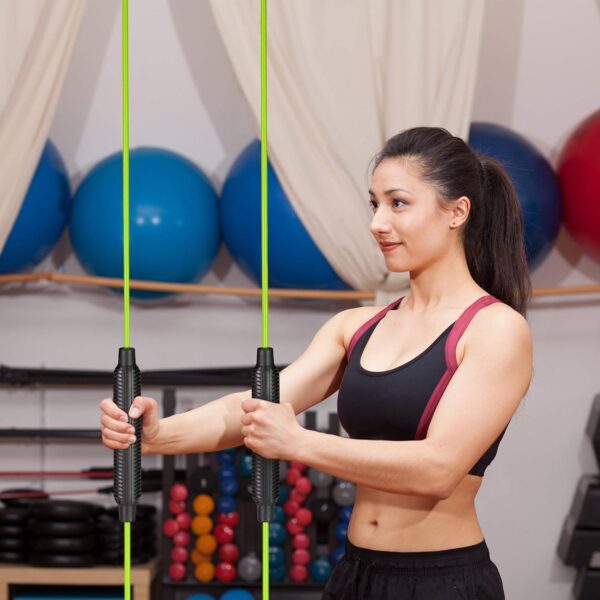 Relaxdays Swingstick, Fitness Schwingstab für Vibrationstraining & Tiefenmuskulatur, flexibel, Fiberglas, 160 cm, Blau - Image 3