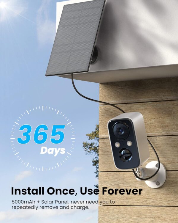 FOAOOD Cámara Vigilancia WiFi Exterior Solar - Camaras de Vigilancia sin Cables Visión Nocturna Color Alarma con Bateria Incorporada Detección Humana PIR Audio Bidireccional IP66 - Image 2