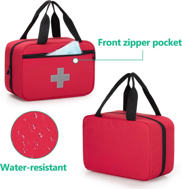 CURMIO Bolsa pequeña de Primeros Auxilios, Bolsa Emergencias de Botiquines de Emergencia para Senderismo, Acampada, Coche, Viajes, Hogar y Exteriores, Rojo, (Sola Bolsa) - Image 4