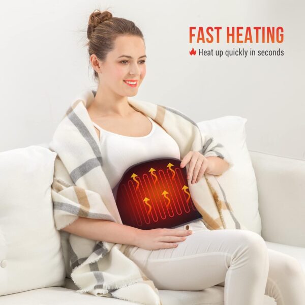 Snailax Cinturón calefactor para espalda cuello abdomen, cinturón calefactor eléctrico con masaje por vibración, cinturón calefactor portátil con desconexión automática, regalos para mujeres, hombres - Image 2