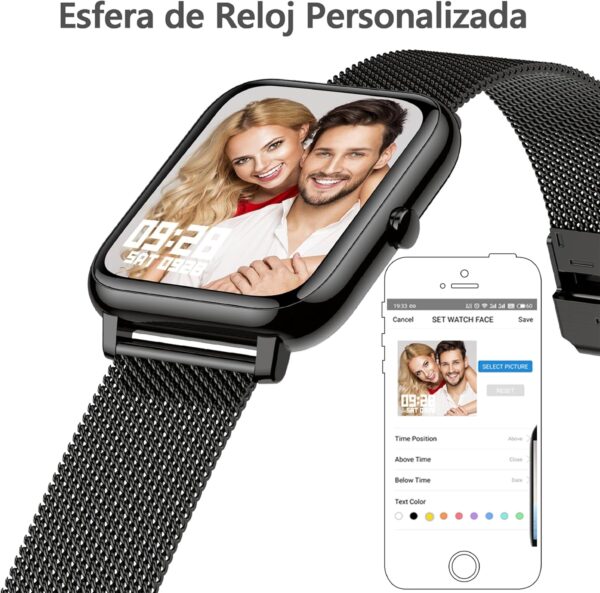 KALINCO Reloj Inteligente Hombre Mujer, Smartwatch Hombre con Oxígeno Sanguíneo Presión Arterial Frecuencia Cardíaca Sueño, Reloj Deportivo para Android iOS - Image 4