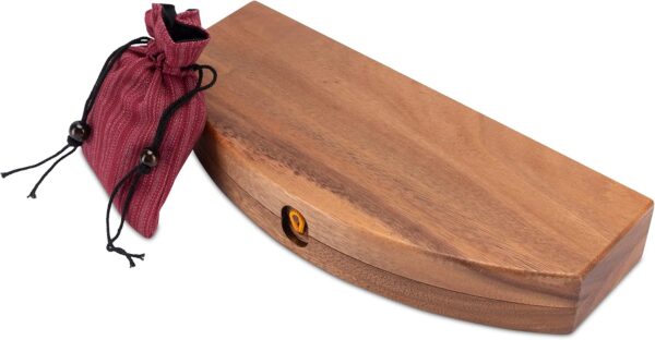LOGOPLAY Bao - Hus - Kalaha - pequeño Juego de Viaje para Llevar - 30cm de Largo - Juego de Piedras - Juego de Piedras Preciosas - Oval de Madera de Samena Marrón - Image 2
