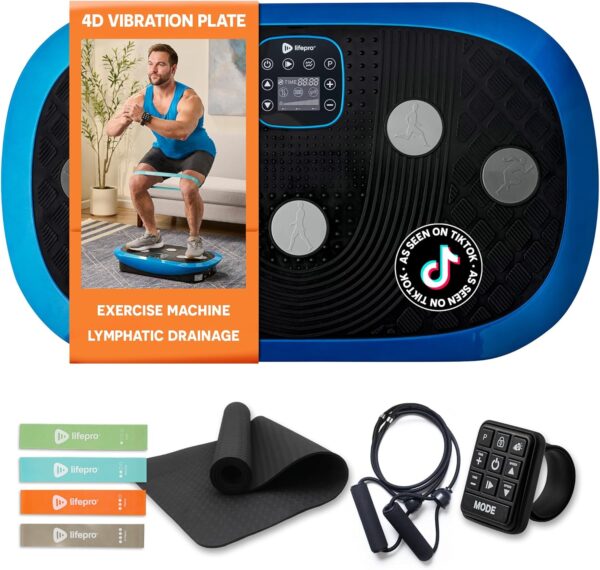 LifePro Rumblex Plus 4D Vibration Plate Eercise Machine -Triple Motor Oscillation, Linear, Pulsation+3D/4D Motion Vibration Platform |Whole Body Viberation Machine for Weight Loss & Shaping.