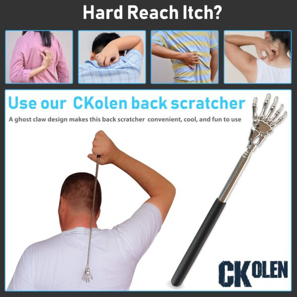 Ckolen Rascador de Espalda Telescópico, Palo de Masaje Extensible, Masajeador Rascador de Espalda para Aliviar la Picazón - Image 8
