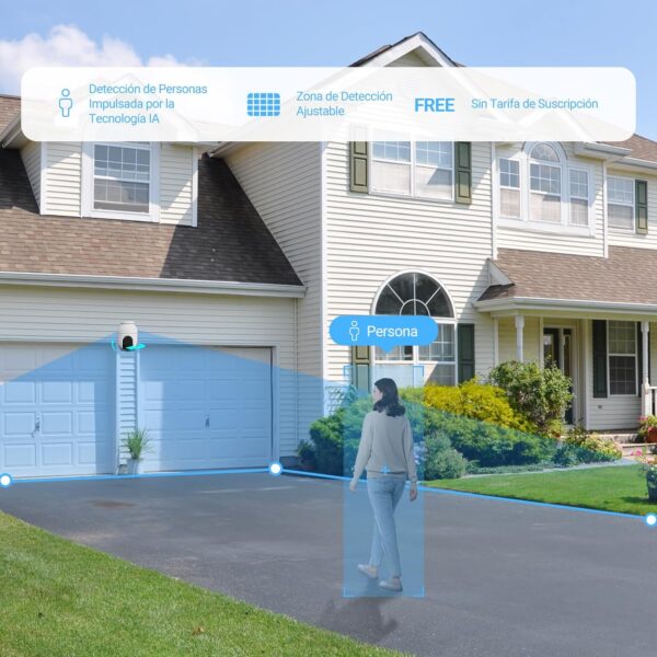 EZVIZ Cámara Vigilancia WiFi Exterior 360°,1080P Cámara IP de Seguridad,Visión Nocturna a Color,Detección IA de Personas,Seguimiento Zoom Auto,Audio Bidireccional,Sirena, Alexa/Google,C8c 2MP - Image 3