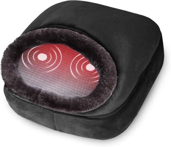Snailax - Calentador de pies con masaje, vibración y cojín de calefacción para pies acogedores con 5 modos de masaje y 2 terapia de calefacción, cojín de masaje eléctrico calentado para pies, espalda