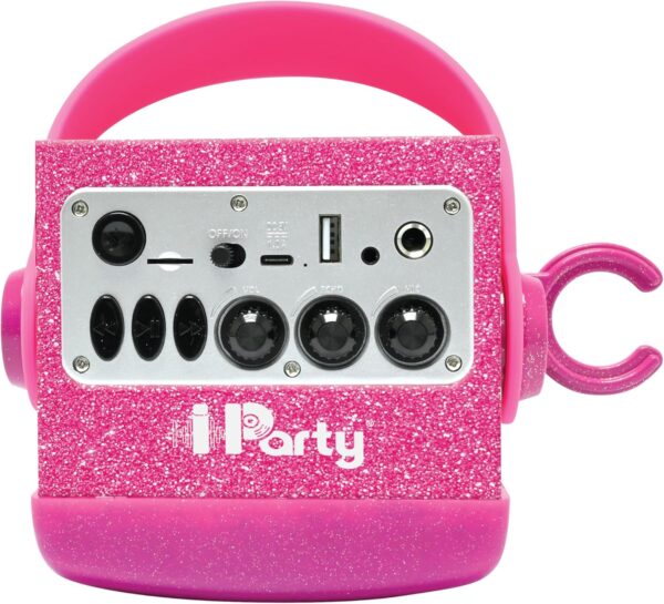 Lexibook, iParty, Altavoz Bluetooth® inalámbrico con luz y micrófono, Efectos de luz Multicolor, Puerto para Tarjeta SD/TF, Batería Recargable, Rosa, BTP185PKZ - Image 7
