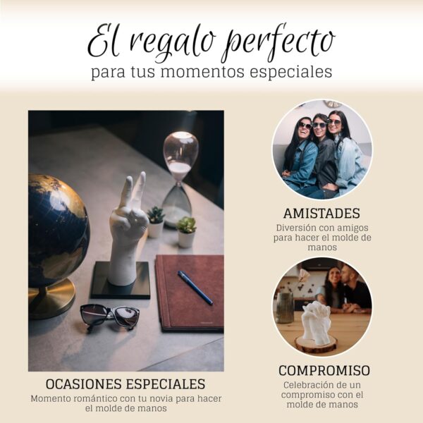 BWAY Moldes Manos Kit - Alginato para Moldes - Escultura Manos Pareja - Fácil de Usar y Excelente Nivel de Detalle - Instrucciones multilingües - Image 6