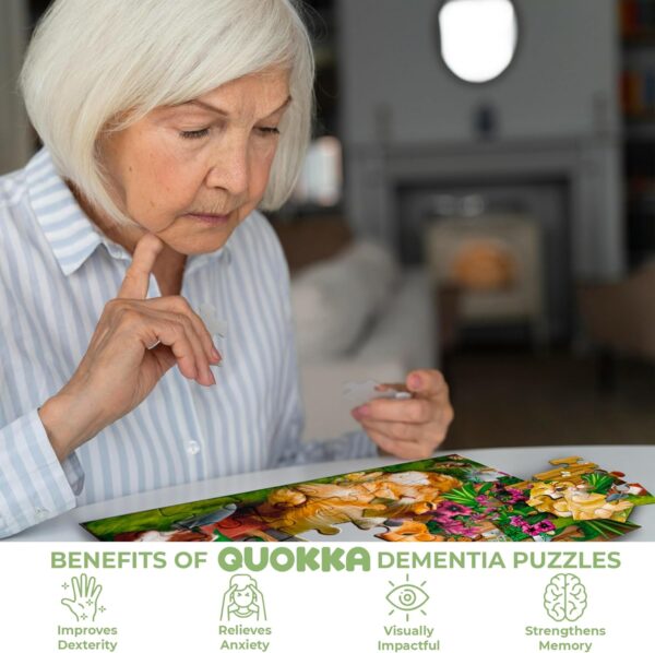 QUOKKA - Rompecabezas de demencia de 13 piezas para ancianos, productos de actividades de piezas grandes para personas mayores - 3 juegos de rompecabezas de Alzheimers para adultos con pájaros y gatos - Image 5