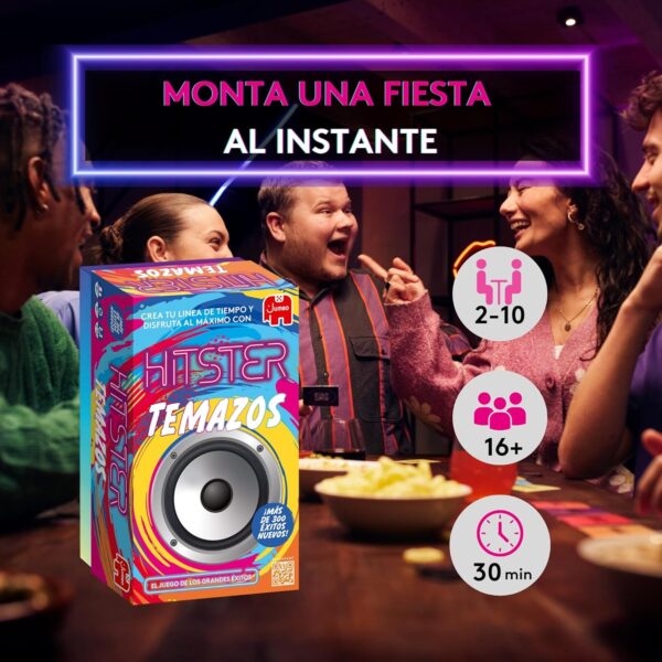 Hitster Temazos - Juego de Mesa adulto, Juego de Cartas con 300 Éxitos Musicales, de 2 a 10 Jugadores +16, App gratuita - Image 2